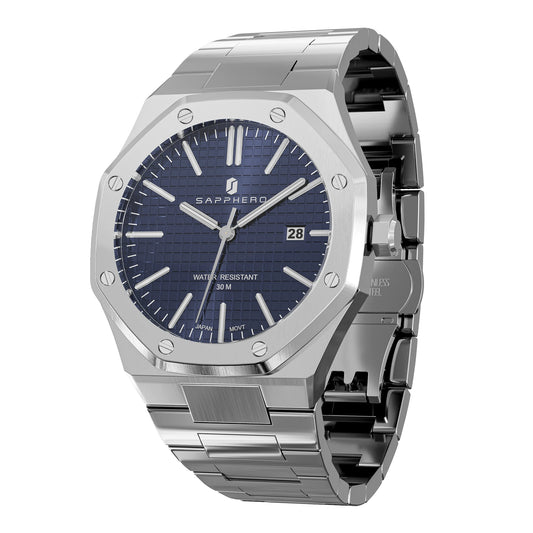 Sapherro SO2110 - Stainless Steel Sports and Business Watch with Integrated Bracelet Design