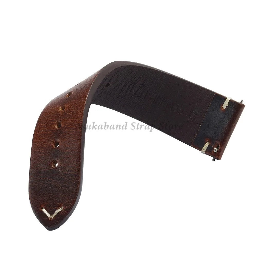 Retro Oil Wax Calfskin Strap with quick release - Size M & L