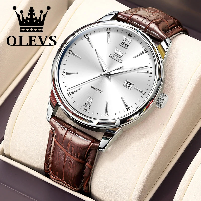 Olevs 5009 - Ultra-thin Business Watch With leather Strap