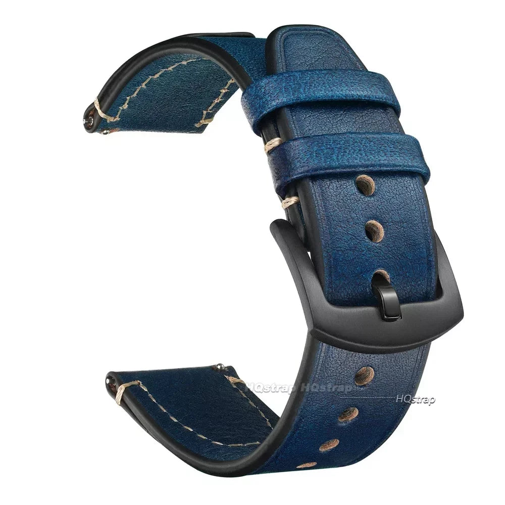 Universal Retro Leather Watch Strap - Sizes M & L