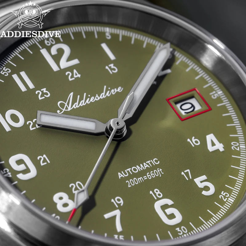 Addiesdive AD2070 - Automatic Stainless Steel Field Watch