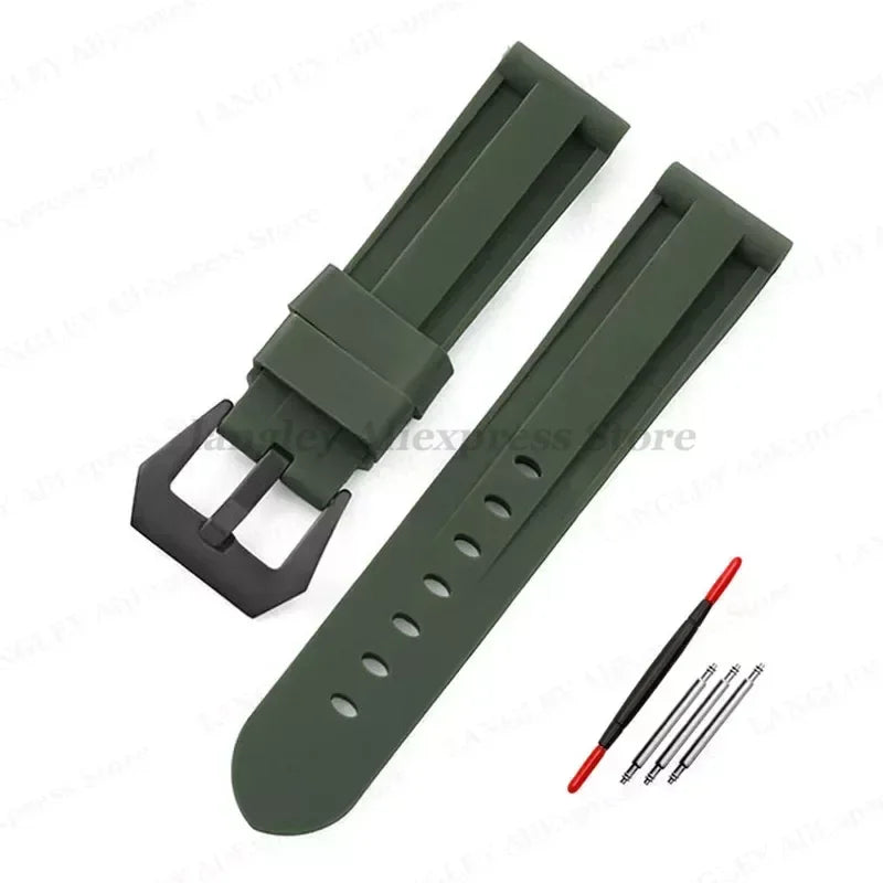 Silicone rubber watch straps Various Colours - Sizes M & L