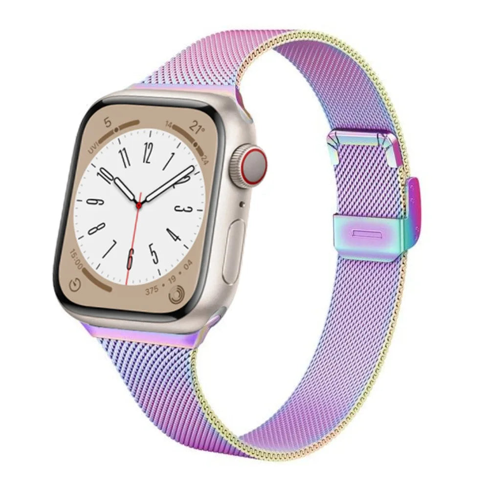 Slim Milanese Strap for Apple Watch 44mm 40mm 45mm 41mm 46mm 42mm 38 49mm Metal Bracelet iWatch Series 10 Ultra 9 8 7 6 5 4 3 SE band