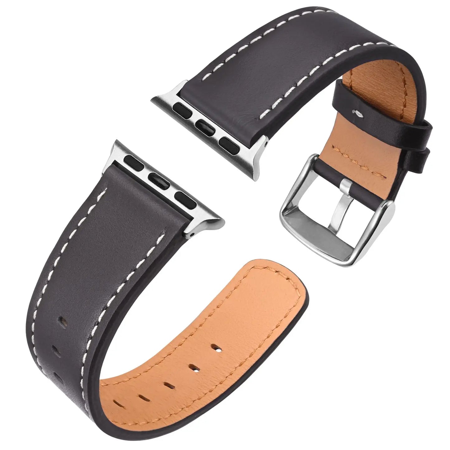 Anbeer Genuine Leather Watch Band for Apple Watch  - all Series 8 & 9