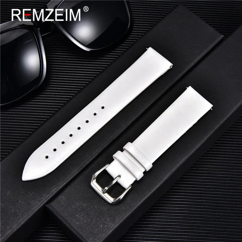 Ultra-thin Genuine Leather Watch Strap in Various Colours - Sizes S, M & L