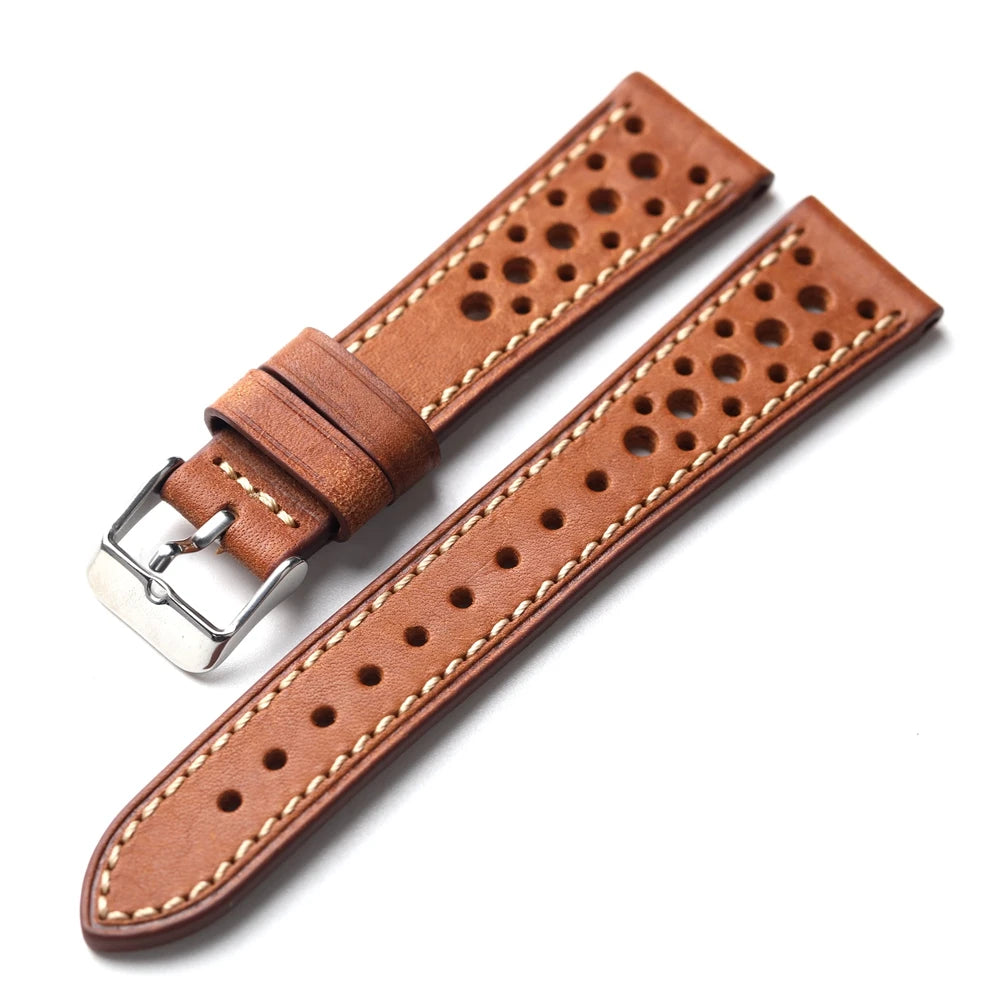 Handcrafted Pueblo Italian Cowhide Rally Strap With Ventilated Design - Sizes M & L