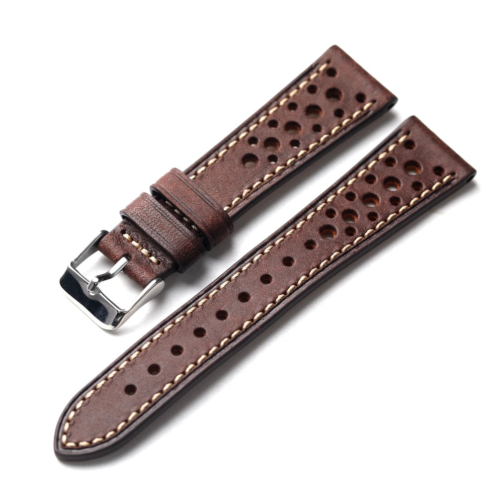 Handcrafted Pueblo Italian Cowhide Rally Strap With Ventilated Design - Sizes M & L