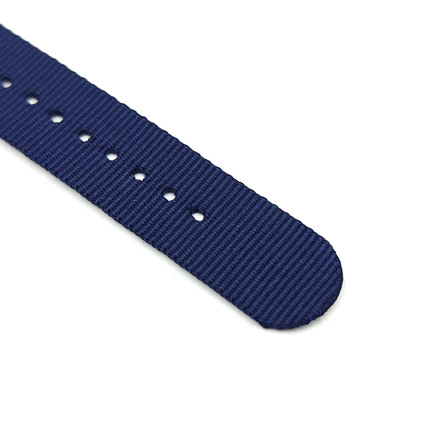 Nylon woven canvas NATO watch strap with rounded steel hardware - Sizes M & L