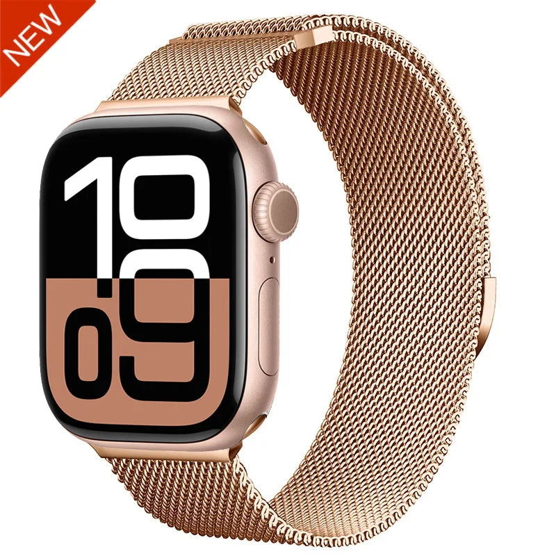 Slim Milanese Strap for Apple Watch 44mm 40mm 45mm 41mm 46mm 42mm 38 49mm Metal Bracelet iWatch Series 10 Ultra 9 8 7 6 5 4 3 SE band