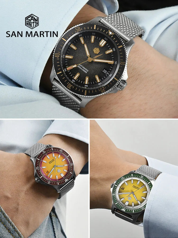 San Martin SN0118-G - Fruit Series Automatic 200m Dive Watch with Seiko NH35 Movement