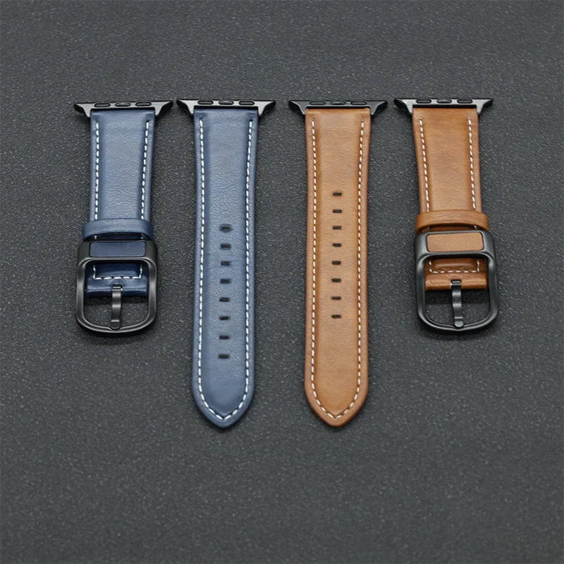 PU Leather strap For Apple Watch 44mm 45mm 41mm 40mm 42mm 46mm Correa Bracelet iWatch Series 4 5 6 SE 7 8 9 10 Ultra/2 49mm