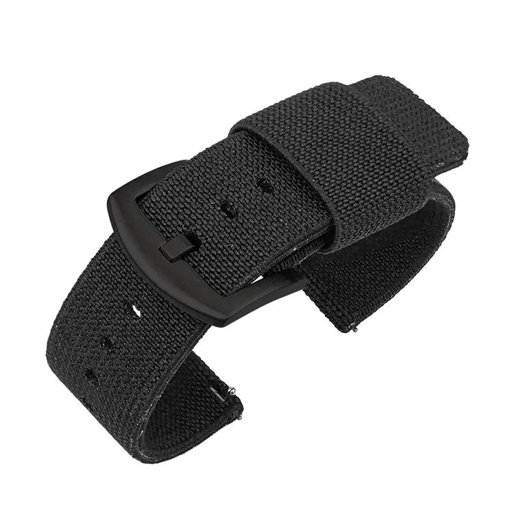 Woven Nylon Two Piece Watch Strap with Pinstripe and Quick Release - Sizes M & L