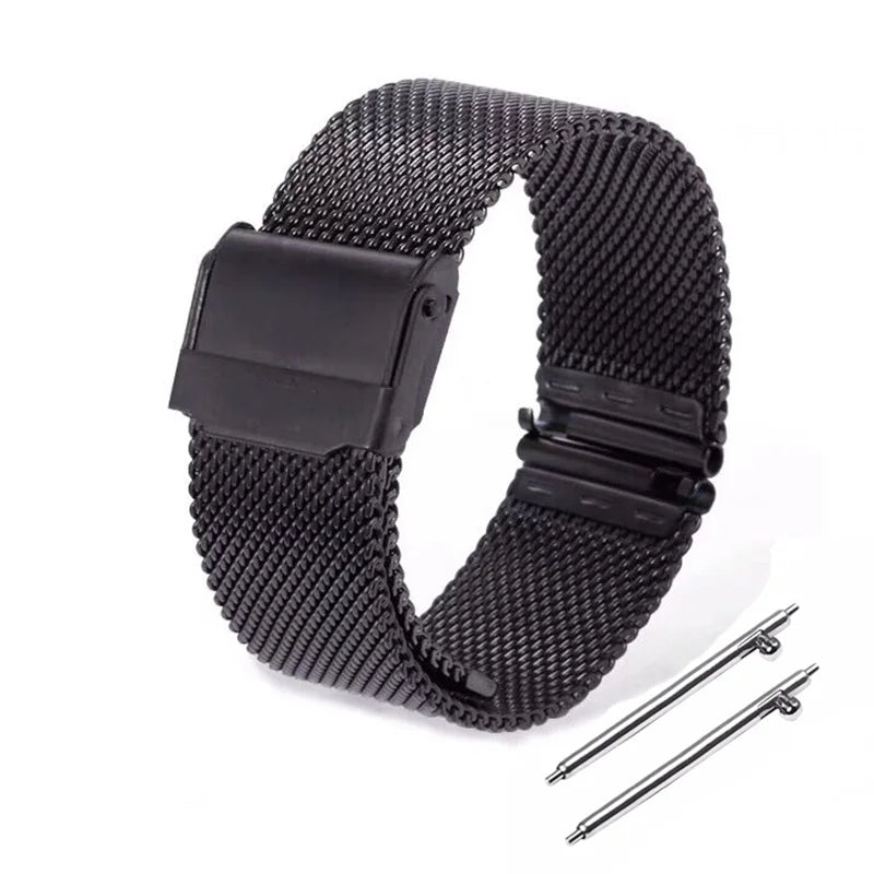 Universal Milanese Mesh Stainless Steel Watch Strap With Quick Release  - Sizes S, M & L