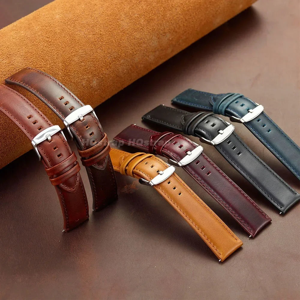 Classic Handmade Leather Strap With Quick Release - Sizes M & L