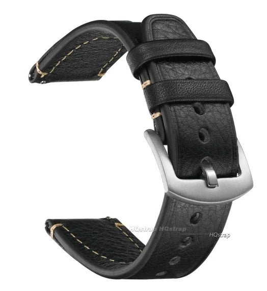 Universal Retro Leather Watch Strap - Sizes M & L