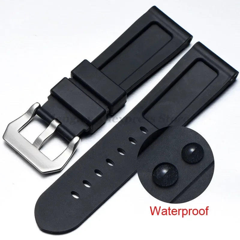 Silicone rubber watch straps Various Colours - Sizes M & L