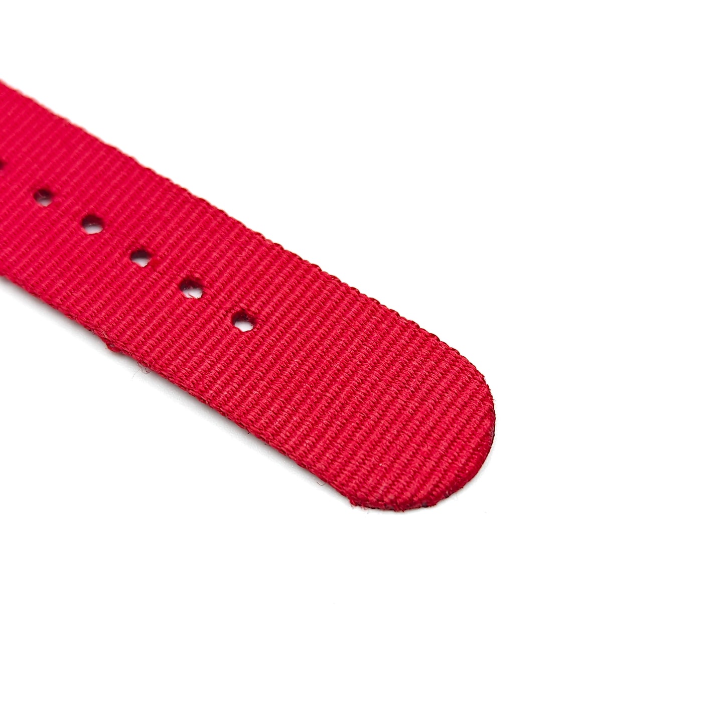 Nylon woven canvas NATO watch strap with rounded steel hardware - Sizes M & L