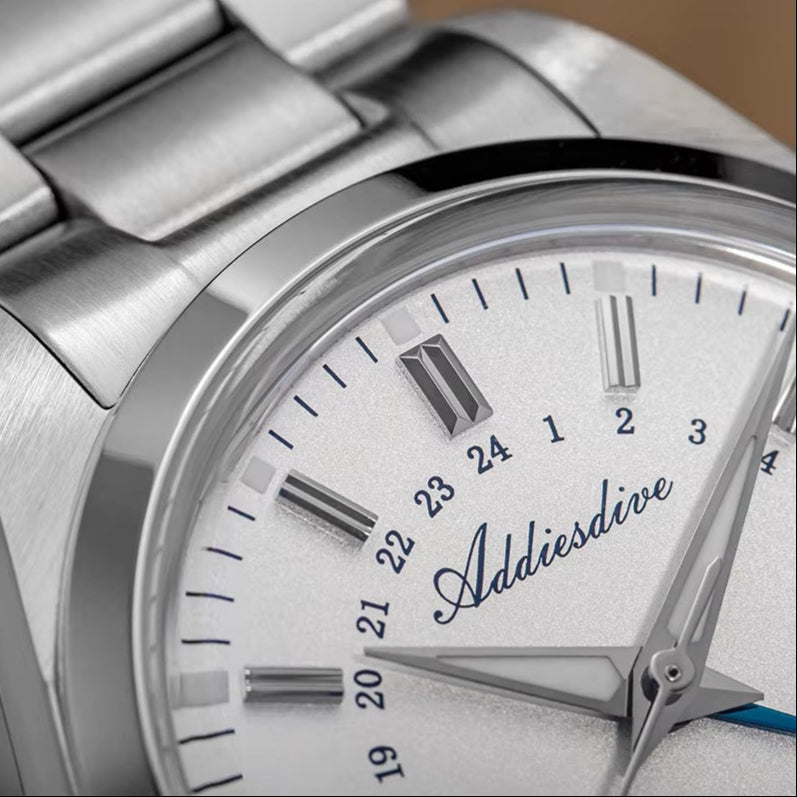 Stainless Steel GMT Watch white closeup