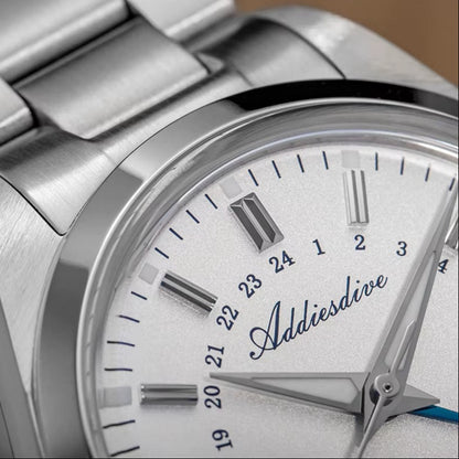 Stainless Steel GMT Watch white closeup