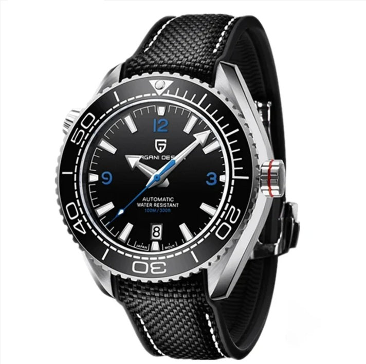 Pagani Design PD-1679M - Stainless Steel Automatic Dive Watch with Silicone Sailcloth Strap