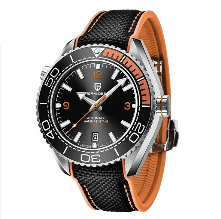 Pagani Design PD-1679M - Stainless Steel Automatic Dive Watch with Silicone Sailcloth Strap